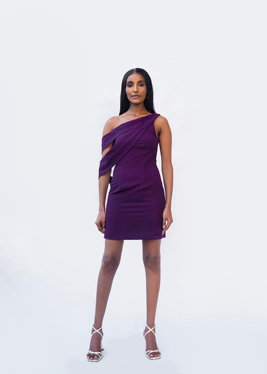 Fringe cocktail off-shoulder mini dress for holiday parties