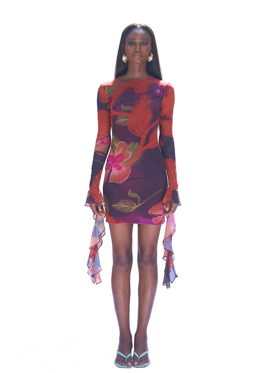 Mesh mini dress for beach weddings and holiday party events