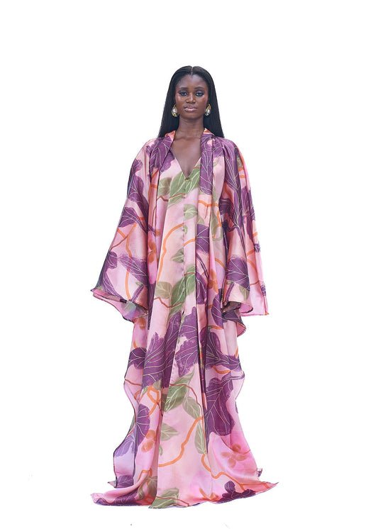 Boubou dress with high slit for beach weddings and vacations