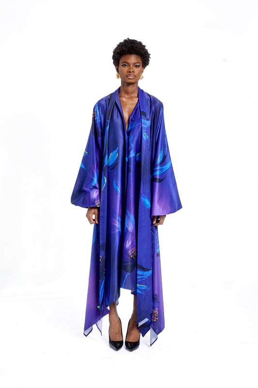 IDA ROBE DRESS- BLUE ALORA
