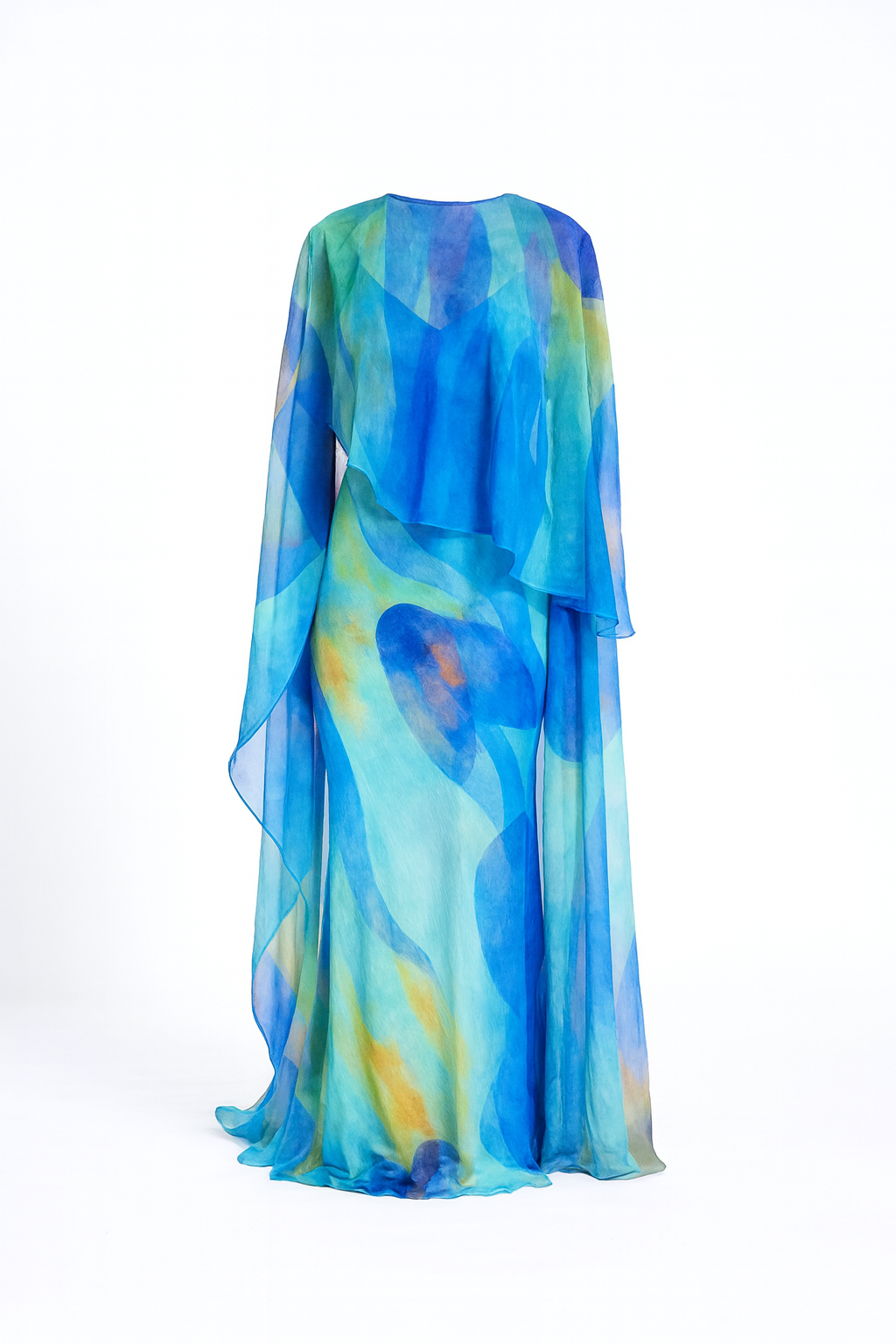 IRIS DRESS & CAPE SET - TURQUOISE CHEMI LAVISH IRIS DRESS & CAPE SET - TURQUOISE CHEMI LAVISH