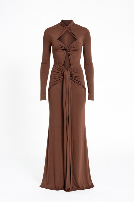 TSID DRESS- BROWN