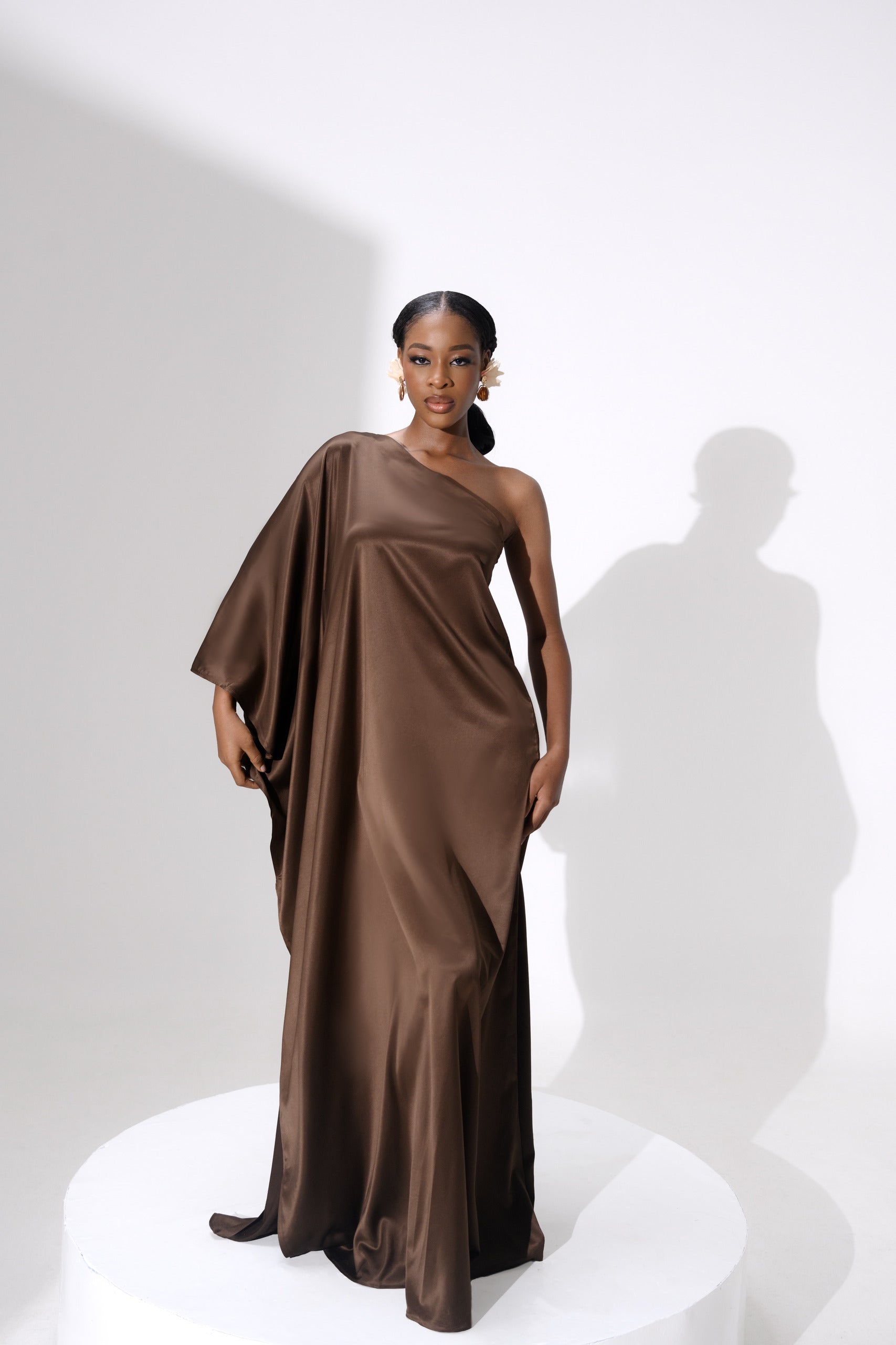 Eden Dress – Satin Maxi Dress with Flowy One Size Fit – LAVISH